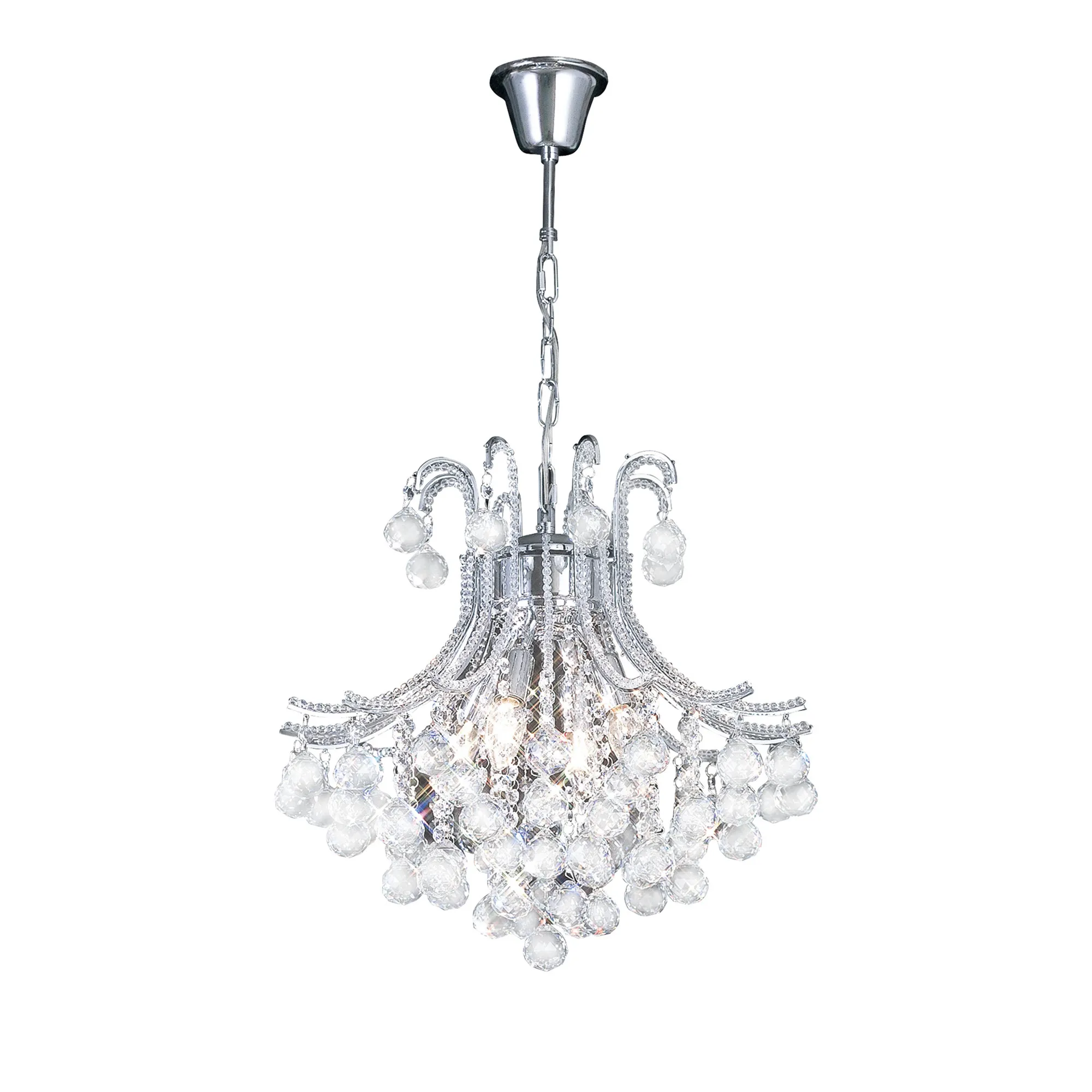 Bask Crystal Chandelier 4 Light Polished Chrome IL30016  Diyas Bask